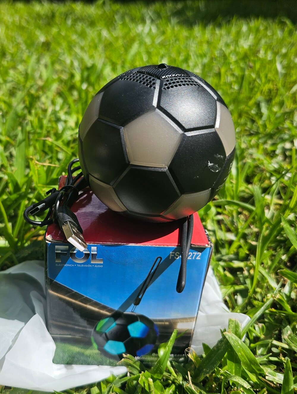 Soccer Ball Portable Bluetooth Speaker - Black, Great For World Cup Season